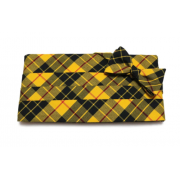 Yellow & Black Tartan Plaid Cummerbund & Bow Tie